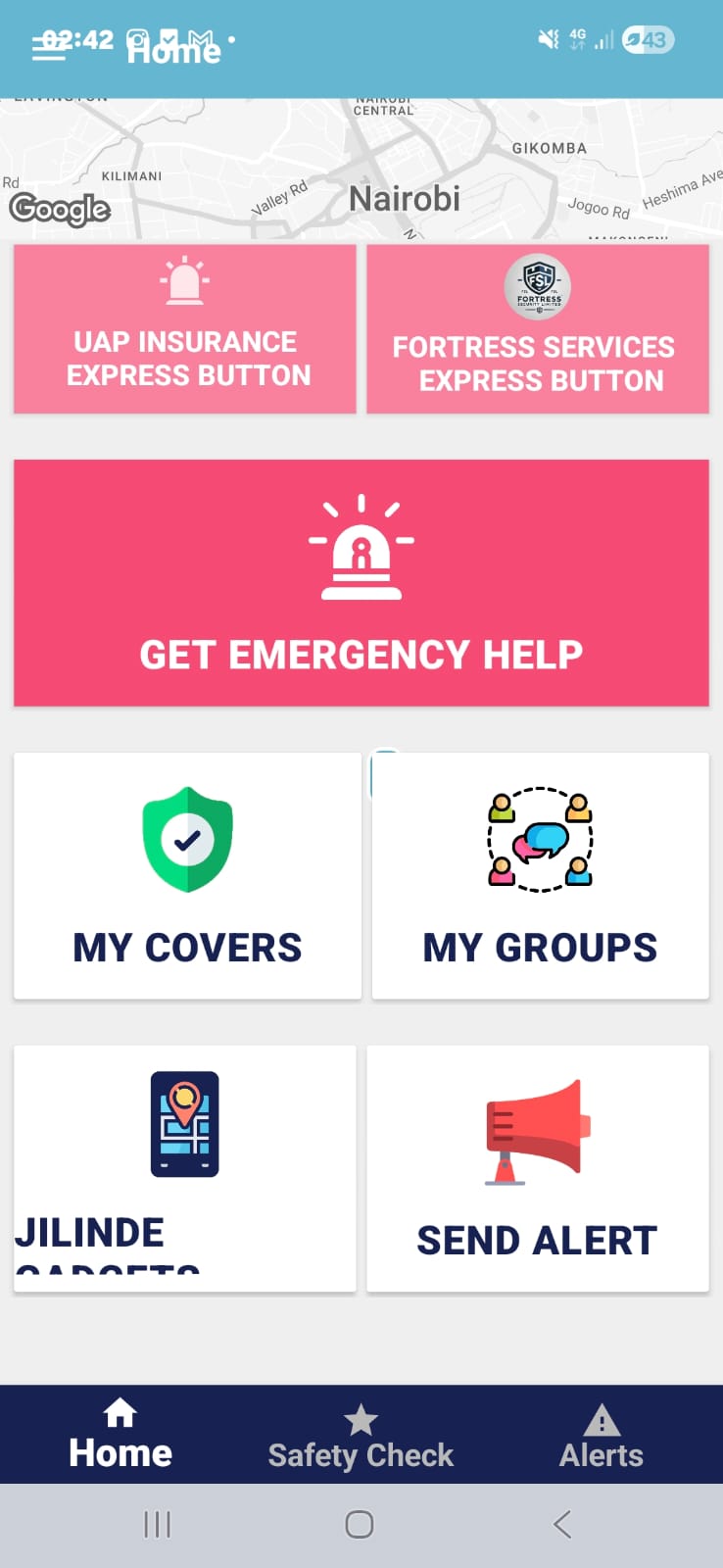 Jilinde App Home Screen